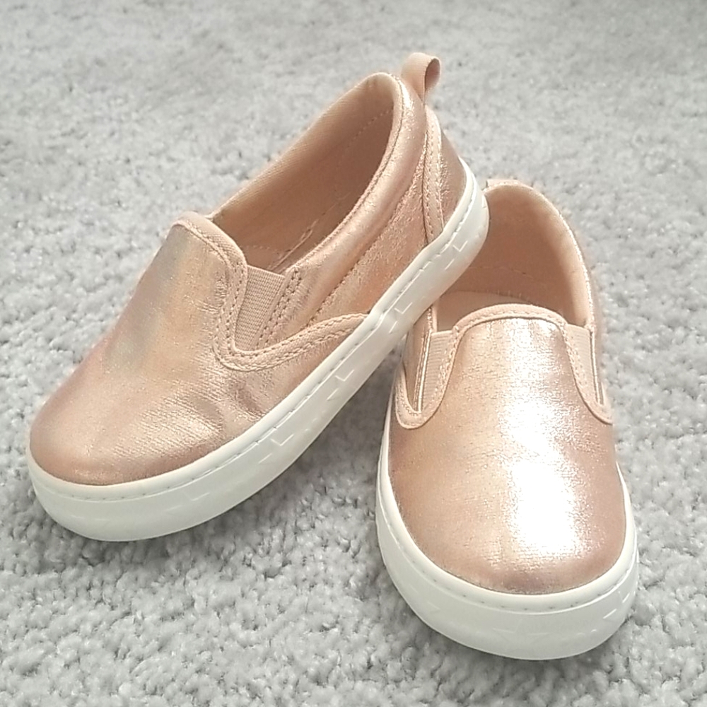 NWOT rose gold slip on sneakers